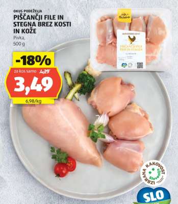 Piščančji file in stegna brez kosti in kože
