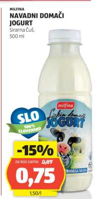 MILFINA NAVADNI DOMAČI JOGURT