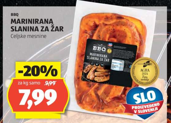 BBQ Marinirana slanina za žar