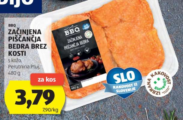 BBQ Začinjena Piščančja Bedra Brez Kosti