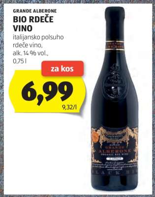 GRANDE ALBERONE BIO RDEČE VINO