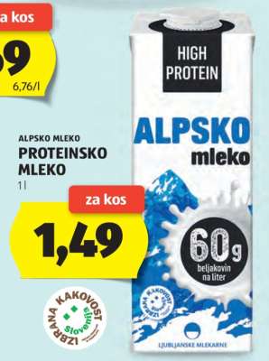 ALPSKO mleko PROTEINSKO MLEKO
