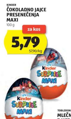 Kinder Čokoladno Jajce Presenečenja Maxi