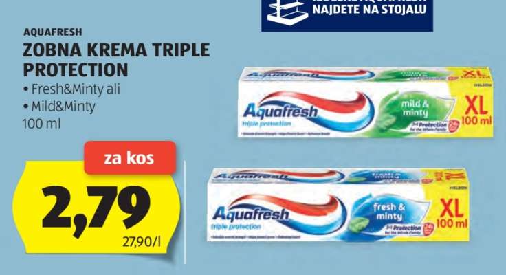 Aquafresh Zobna Krema Triple Protection