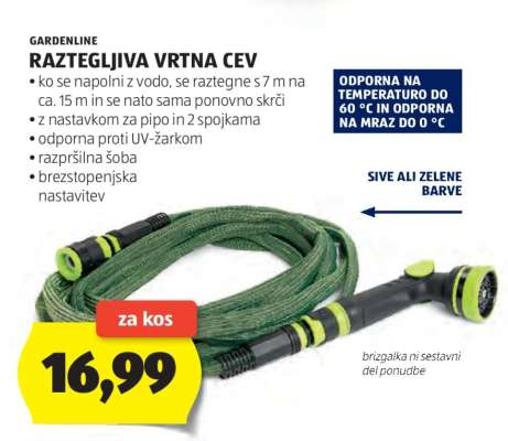 GARDENLINE Raztegljiva Vrtna Cev