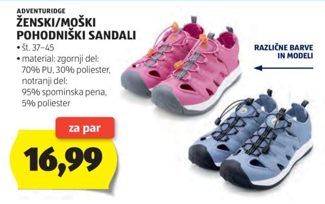 ADVENTURIDGE ŽENSKI/MOŠKI POHODNIŠKI SANDALI