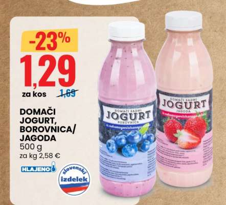 DOMAČI JOGURT, BOROVNICA/JAGODA