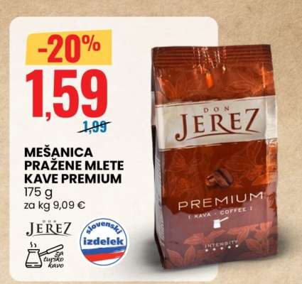 Mešanica pražene mlete kave Premium