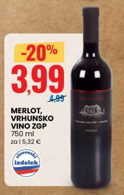 MERLOT, VRHUNSKO VINO ZGP