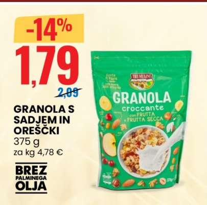 GRANOLA S SADJEM IN OREŠČKI