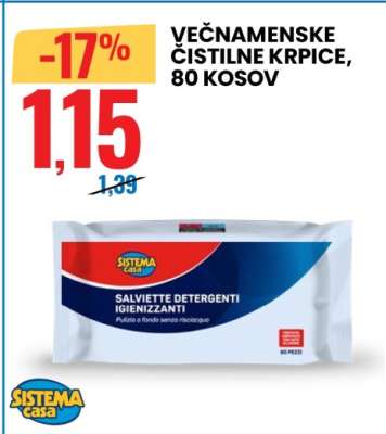 Večnamenske čistilne krpice, 80 kosov
