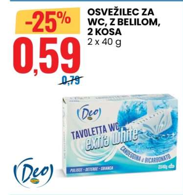 Osvežilec za WC, z belilom, 2 kosa