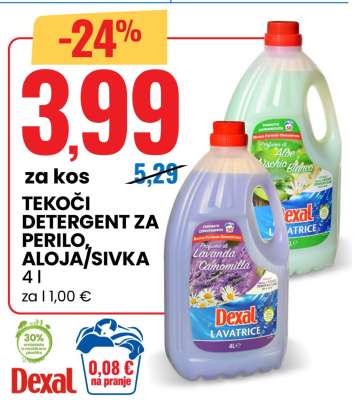 Dexal tekoči detergent za perilo, aloja/sivka