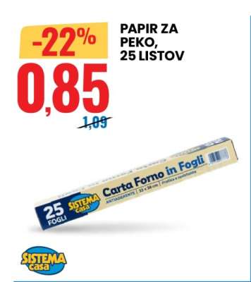 PAPIR ZA PEKO, 25 LISTOV