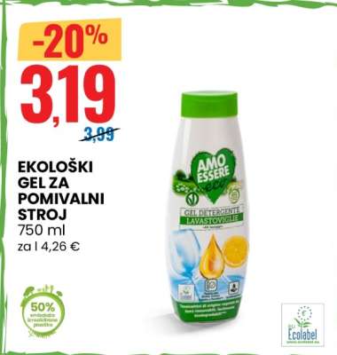 Ekološki gel za pomivalni stroj
