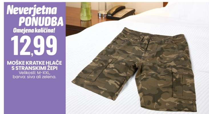Moške kratke hlače s stranskimi žepi