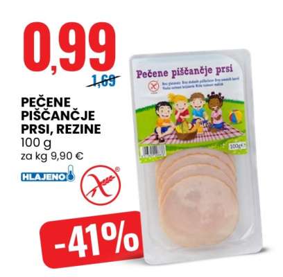 PEČENE PIŠČANČJE PRSI, REZINE