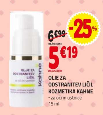OLJE ZA ODSTRANITEV LIČIL KOZMETIKA KAHNE