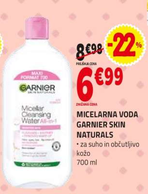 MICELARNA VODA GARNIER SKIN NATURALS