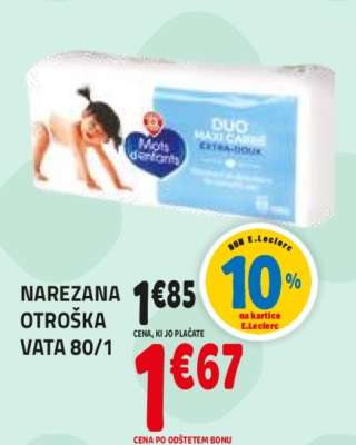 NAREZANA OTROŠKA VATA 80/1