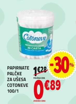 PAPIRNATE PALČKE ZA UŠESA COTONEVE 100/1
