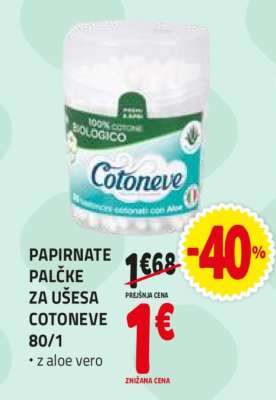 PAPIRNATE PALČKE ZA UŠESA COTONEVE 80/1