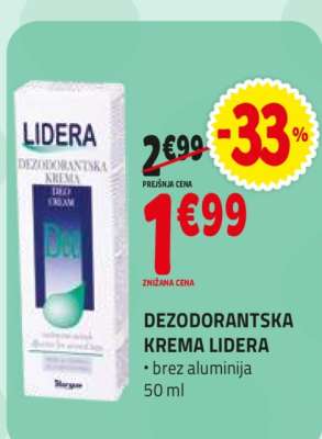 DEZODORANTSKA KREMA LIDERA