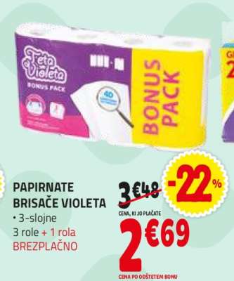 PAPIRNATE BRISAČE VIOLETA