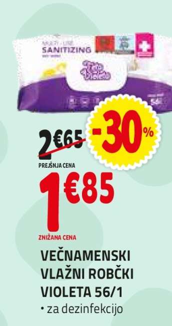 Večnamenski vlažni robčki Violeta 56/1