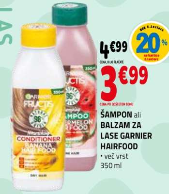 ŠAMPON ali BALZAM ZA LASE GARNIER HAIRFOOD