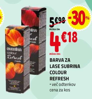 BARVA ZA LASE SUBRINA COLOUR REFRESH