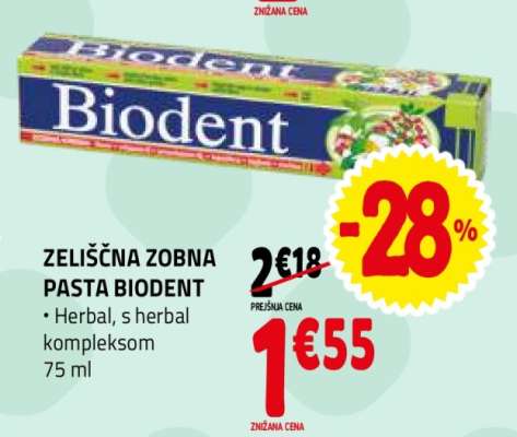 Zeliščna zobna pasta Biodent