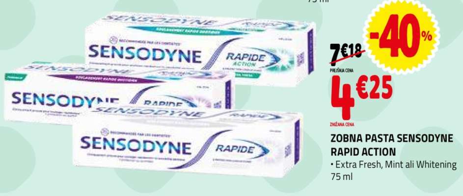 ZOBNA PASTA SENSODYNE RAPID ACTION