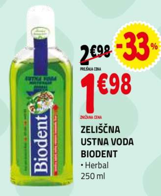ZELIŠČNA USTNA VODA BIODENT