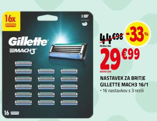 NASTAVEK ZA BRITJE GILLETTE MACH3 16/1