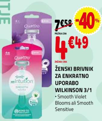 ŽENSKI BRIVNIK ZA ENKRATNO UPORABO WILKINSON 3/1