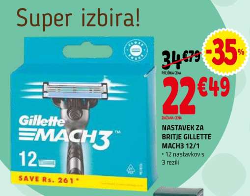 NASTAVEK ZA BRIJTE GILLETTE MACH3 12/1