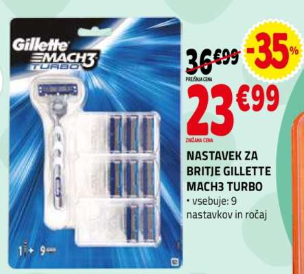 Nastavek za britje Gillette Mach3 Turbo