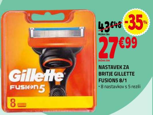 NASTAVEK ZA BRITJE GILLETTE FUSIONS 8/1