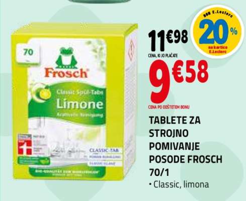 TABLETE ZA STROJNO POMIVANJE POSODE FROSCH 70/1