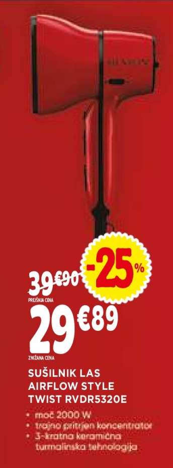 SUŠILNIK LAS AIRFLOW STYLE TWIST RVDR5320E