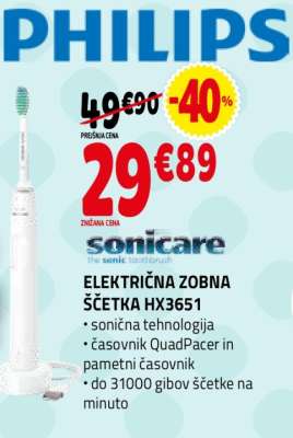 ELEKTRIČNA ZOBNA ŠČETKA HX3651