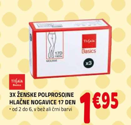 3X ŽENSKE POLPROSOJNE HLAČNE NOGAVICE 17 DEN