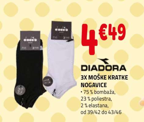 DIADORA 3X MOŠKE KRATKE NOGAVICE