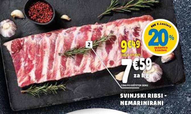 Svinjski ribsi - nemarinirani
