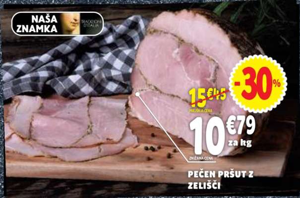 Pečen pršut z zelišči