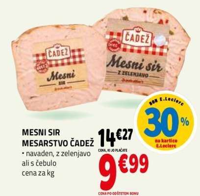 MESNI SIR MESARSTVO ČADEŽ