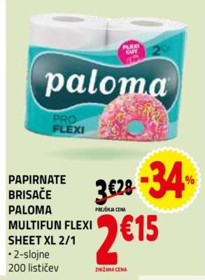 PAPIRNATE BRISAČE PALOMA MULTIFUN FLEXI SHEET XL 2/1