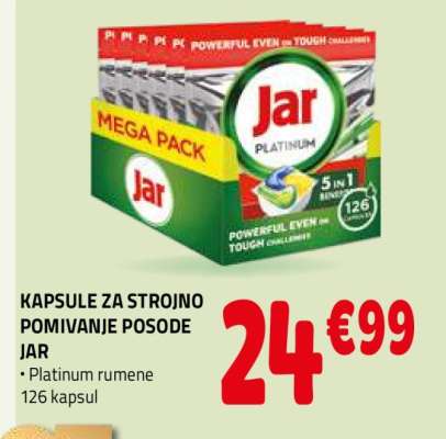 Kapsule za strojno pomivanje posode Jar