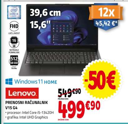 Lenovo PRENOSNI RAČUNALNIK V15 G4